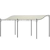 Outsunny Anbaupavillon Pergola mit Dach, Wasserabweisend Pavillon Vordach,...