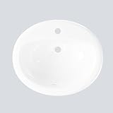 Garvee Keramik Waschbecken Rund, Halb Einbauwaschbecken mit 3 Hahnlöchern,...