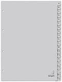 Kangaro Karton-Register DIN A4 A-Z. 180 g/m² recycelter Grau FSC Karton -...
