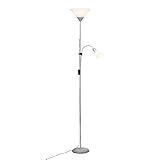 BRILLIANT Lampe Spari Deckenfluter Lesearm silber/weiß | 1x A60, E27, 60W,...