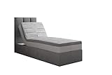 TRADA Palma Boxspringbett elektrisch mit Lattenrost und Matratze (Grau, 90...