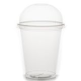 Commerline 50 Stück Smoothiebecher 300 ml mit Domdeckel + Rundloch,...