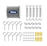 50M Drahtseil Edelstahl, Stahlseil Kit, 304 Edelstahl Drahtseil Spanndraht,...