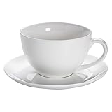 Maxwell & Williams P1114A Jumbo-Tasse mit Untertasse 450 ml – Serie Round...