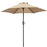 Yaheetech Sonnenschirm 226 cm Rund Gartenschirm mit Kurbel UV Schutz...