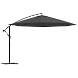 Makastle Ampelschirm mit Aluminium-Mast, Garten-Schirm mit Kreuzbasis und...