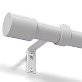 Gardinenstange Weiß 76-228 cm Vorhangstange Verstellbar 19 mm Durchmesser...