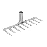 ORFOFE Schwere Gartenrechen mit Zinken Robuster ohne Stiel Langlebiges...