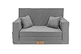 Flumi Personalisierte Kindercouch Kindersofa mit Schlaffunktion 3in1 Gravur...