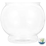 Kunststoff-Fischglas Rundes Goldenes Aquarium Klare Vase Topf Transparentes...