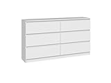 CDF Kommode Malwa M6 140 | Farbe: Weiß | Schrank für Dokumente,...