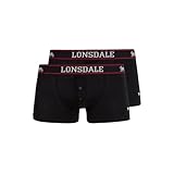 Lonsdale Boxershorts Shorts 2er Pack (M, Black)