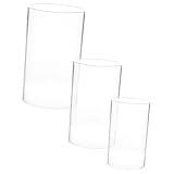 NULYLU 3 Stück Teiliges Windschutz Glas Kerzengläser Transparente...