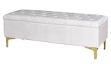 Polster Hocker Schlafzimmer Truhe Chesterfield- Steppung Samt Truhenbank...