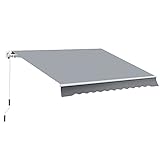 Outsunny Gelenkarmmarkise mit Handkurbel höhenverstellbar Markise...