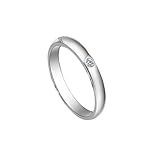 Whoiy Damenring Platin 950 Echtgold, Verlobungsringe Poliert mit 0.02ct...