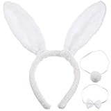 Tier Kostüm Set Kaninchen Hase Ohren Stirnband Schwanz Krawatte für...