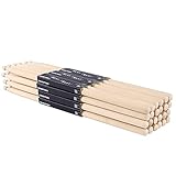 Aopoy 12 Paar Trommelstöcke 7A, klassische Ahornholz Drumsticks,...