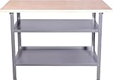 TrendLine Werkbank Arbeitsbank Tischlerbank 120 x 60 x 85cm 2 Ablageböden...