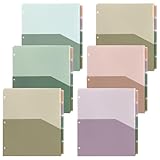 Tinlade 6 Sets 5 Registerkarten Kunststoff-Register mit Taschen für...