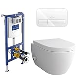 Alpenberger Dusch-WC Hänge-WC Komplettset | Klo spülrandlos mit Armatur &...