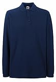 Fruit of the loom Herren Premium Long Sleeve Polo Poloshirt, Blau (Navy...