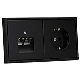 JUNG Serie LS Komplett-Set Graphitschwarz: Cat.6A iso-Anschlussdose...