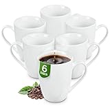 KONZEPT Kaffeebecher aus Porzellan 300 ml, Kaffeetassen Set 6er, Tassen zum...
