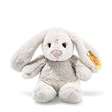 Steiff Hoppie Hase 18 cm hellgrau, Plüschtier mit Schlappohren, Soft...