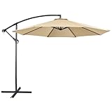 Yaheetech Ampelschirm Φ 300 cm Neigbar Achteckiger Sonnenschirm mit Kurbel...