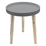 Spetebo Deko Holz Tisch 36x30 cm - grau - Kleiner Beistelltisch Couchtisch...