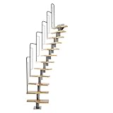 DOLLE Raumspartreppe mit 12 Stufen | Geschosshöhe 240,5-292 cm | Multiplex...