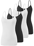 Knuffnee Damen Unterhemden Verstellbare Spaghetti Tops Basic Cami Tank Top...