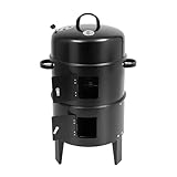 3-in-1 Räuchertonne/Holzkohle-Räuchergrill, Räuchergrill Smoker mit...