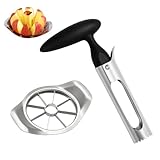 Apfelentkerner Set, 1 Apfelausstecher Schwarz + 1 Apfelteiler Edelstahl,...