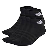 adidas Unisex Cushioned Sportswear Ankle Socks 6 Pairs, Black/White, 40-42