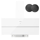 IsEasy Dunstabzugshaube 90 cm - Umluft/Abluft mit 571 m³/h Saugleistung, 4...