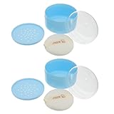 Milisten 2 Stück Puderquastenbox Blau Puderquastenetui aus Talkum mit...