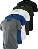 HOPLYNN 5er Mesh Funktionsshirt Herren Laufshirt Kurzarm Männer...