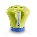 Pool Dosierschwimmer mit Thermometer hellgrün großer Chlordosierer...