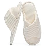 GOEWY Damen Hausschuhe mit Memory Foam Kordstoff-Wohnschuhe fürs...
