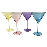 whatAmug Martini-Gläser, gestreiftes Coupé-Glas-Set mit langem Stiel,...