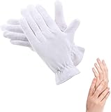 1 Paar Feuchtigkeitsspendende Handschuhe zum Schlafengehen, weiße...