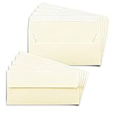 50x Briefumschläge DIN Lang in Beige (Creme) mit Haftklebung - 11 x 22 cm...