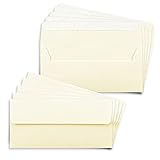 50x Briefumschläge DIN Lang in Beige (Creme) mit Haftklebung - 11 x 22 cm...