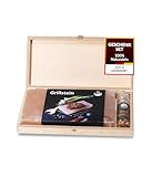 *GRILLGUT* Salzstein mit Taschenmühle *Steakgewürz* in Geschenk Holzbox...
