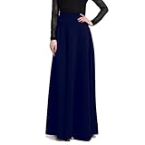 Damen Hohe Taille Maxirock Elegant Einfarbig Bodenlanger Röcke (L,...