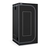 NovaGrove Growzelt 90x90x180cm, Growbox mit 1680D robuster & wasserdichter...