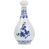 Happyyami Sake Servierflasche aus Keramik 1 Stück 1 Jin Blau Weiß Sake...