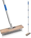 Drahtbesen mit Stiel, 160cm Robuster Stahlbesen und Straßenbesen mit...